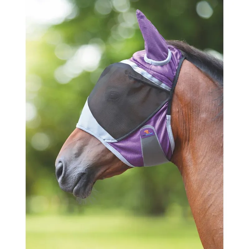Shires Deluxe Fly Mask with Ears Purple